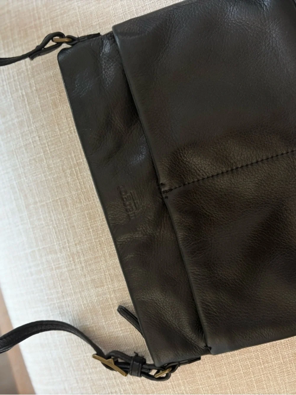 Margot Black Leather Crossbody Bag Minimalist Soft Leather Everyday Purse